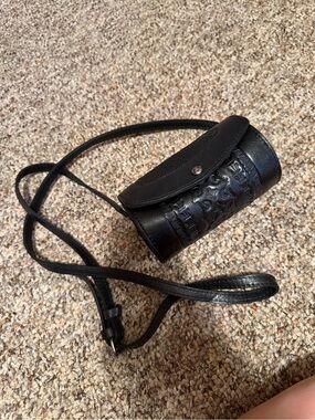 PATRICIA NASH Black Embossed Cylinder Crossbody Bag